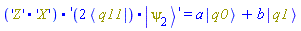 Physics:-`.`('Z', 'X', 'Physics:-`.`(Physics:-`*`(2, Physics:-Bra(q11)), Physics:-Ket(psi[2]))') = a*Physics:-Ket(q0)+b*Physics:-Ket(q1)
