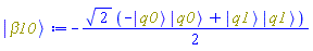 -(1/2)*2^(1/2)*(-Physics:-`*`(Physics:-Ket(q0), Physics:-Ket(q0))+Physics:-`*`(Physics:-Ket(q1), Physics:-Ket(q1)))