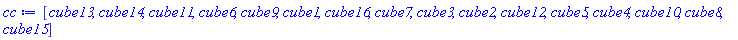 [cube13, cube14, cube11, cube6, cube9, cube1, cube16, cube7, cube3, cube2, cube12, cube5, cube4, cube10, cube8, cube15]