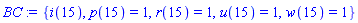{i(15), p(15) = 1, r(15) = 1, u(15) = 1, w(15) = 1}