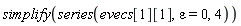 simplify(series(evecs[1][1], epsilon = 0, 4))