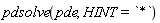 pdsolve(pde, HINT = `*`)