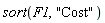sort(F1, "Cost")