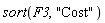 sort(F3, "Cost")