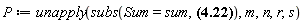 P := unapply(subs(Sum = sum, Sum(Sum(conjugate(M[a, r, b, s])*M[a, m, b, n], a = 0 .. 1), b = 0 .. 1) = Physics[KroneckerDelta][m, r]*Physics[KroneckerDelta][n, s]), m, n, r, s)