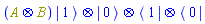 Physics:-`*`(A, B, Physics:-Ket(A, 1), Physics:-Ket(B, 0), Physics:-Bra(A, 1), Physics:-Bra(B, 0))