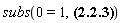 subs(0 = 1, Physics[`*`](`#msup(mi("a"),mo("&uminus0;"))`, Ket(`#msup(mi("a"),mo("&uminus0;"))`, alpha)) = Physics[`*`](`#msup(mi("a"),mo("&uminus0;"))`, Sum(exp(-(1/2)*abs(alpha)^2)*alpha^n*Ket(A, n)/factorial(n)^(1/2), n = 0 .. infinity)))