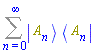 Sum(Physics:-`*`(Physics:-Ket(A, n), Physics:-Bra(A, n)), n = 0 .. infinity)
