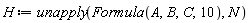 H := unapply(Formula(A, B, C, 10), N)