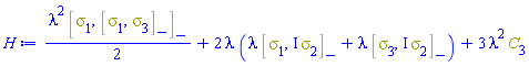 (1/2)*lambda^2*%Commutator(Physics:-Psigma[1], %Commutator(Physics:-Psigma[1], Physics:-Psigma[3]))+2*lambda*(lambda*%Commutator(Physics:-Psigma[1], I*Physics:-Psigma[2])+lambda*%Commutator(Physics:-Psigma[3], I*Physics:-Psigma[2]))+3*lambda^2*C[3]