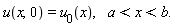 "u(x,0)=`u__0`(x),    a < x < b."