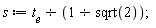 s := t__e*sqrt(2);