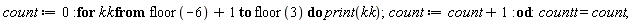 count := 0: