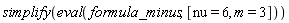 simplify(eval(formula_minus, [nu = 6, m = 3]))