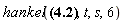 hankel(((diff(diff(diff(u(t), t), t), t))*t^3-12*(diff(diff(u(t), t), t))*t^2+57*(diff(u(t), t))*t-105*u(t))/t^3, t, s, 6)