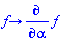 proc (f) options operator, arrow; diff(f, alpha) end proc