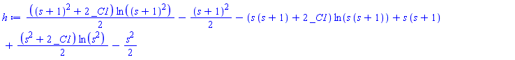 (1/2)*((s+1)^2+2*_C1)*ln((s+1)^2)-(1/2)*(s+1)^2-(s*(s+1)+2*_C1)*ln(s*(s+1))+s*(s+1)+(1/2)*(s^2+2*_C1)*ln(s^2)-(1/2)*s^2