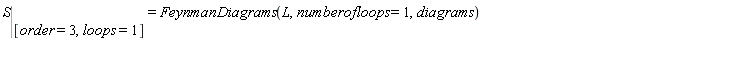 %eval(S, [`=`(order, 3), `=`(loops, 1)]) = FeynmanDiagrams(L, numberofloops = 1, diagrams)