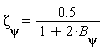 `&zeta;__&psi;` = .5/(1+2*`B__&psi;`)