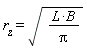 r__z = sqrt(L*B/Pi)