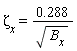 `&zeta;__x` = .288/sqrt(B__x)
