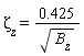 `&zeta;__z` = .425/sqrt(B__z)