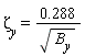 `&zeta;__y` = .288/sqrt(B__y)