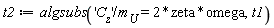 t2 := algsubs('C__z'/m__U = 2*zeta*omega, t1)
