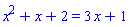 x^2+x+2 = 3*x+1