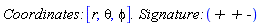 `Coordinates: `[r, theta, phi]*`. Signature: `(`+ + -`)