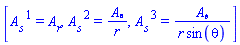 [A__s[`~1`](S) = A__r(S), A__s[`~2`](S) = `A__&theta;`(S)/r, A__s[`~3`](S) = `A__&phi;`(S)/(r*sin(theta))]