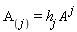 A__j = h[j]*A[`~j`]