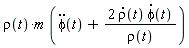 rho(t)*m*(diff(phi(t), t, t)+2*(diff(rho(t), t))*(diff(phi(t), t))/rho(t))
