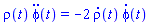 rho(t)*(diff(diff(phi(t), t), t)) = -2*(diff(rho(t), t))*(diff(phi(t), t))