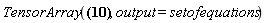 TensorArray(F[j] = m*(diff(diff((Physics[SpaceTimeVector][j](X))(t), t), t)), output = setofequations)
