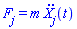 F[j] = m*(diff(diff((Physics:-SpaceTimeVector[j](X))(t), t), t))
