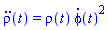diff(diff(rho(t), t), t) = rho(t)*(diff(phi(t), t))^2