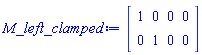Matrix(2, 4, {(1, 1) = 1, (1, 2) = 0, (1, 3) = 0, (1, 4) = 0, (2, 1) = 0, (2, 2) = 1, (2, 3) = 0, (2, 4) = 0})