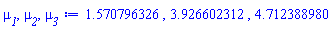 1.570796326, 3.926602312, 4.712388980