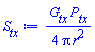 (1/4)*G__tx*P__tx/(Pi*r^2)
