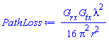 (1/16)*G__rx*G__tx*lambda^2/(Pi^2*r^2)