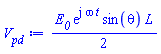 (1/2)*E__0*exp(I*omega*t)*sin(theta)*L