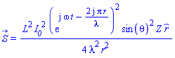 S_ = (1/4)*L^2*I__0^2*(exp(I*omega*t-(2*I)*Pi*r/lambda))^2*sin(theta)^2*Z*_r/(lambda^2*r^2)
