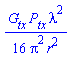 (1/16)*G__tx*P__tx*lambda^2/(Pi^2*r^2)