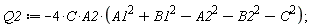 Q2 := -4*C*A2*(A1^2-A2^2+B1^2-B2^2-C^2);