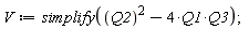 V := simplify(-4*Q1*Q3+Q2^2);