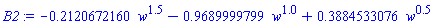 -.2120672160*w^1.5-.9689999799*w^1.0+.3884533076*w^.5
