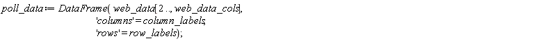 poll_data := DataFrame(web_data[2 .. (), web_data_cols], 'columns' = column_labels, 'rows' = row_labels)