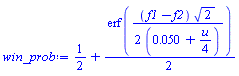 1/2+(1/2)*erf((1/2)*(f1-f2)*2^(1/2)/(0.5e-1+(1/4)*u))