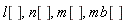 l[], n[], m[], mb[]